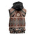 Vintage Bula Fiji Sleeveless Zip Hoodie Brown Tapa Masi Motif - Polynesian Pride