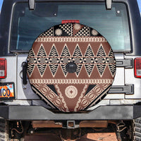 Vintage Bula Fiji Spare Tire Cover Brown Tapa Masi Motif
