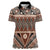 Vintage Bula Fiji Women Polo Shirt Brown Tapa Masi Motif