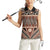 Vintage Bula Fiji Women Sleeveless Polo Shirt Brown Tapa Masi Motif