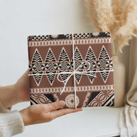 Vintage Bula Fiji Wrapping Paper Brown Tapa Masi Motif - Polynesian Pride