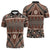 Vintage Bula Fiji Zipper Polo Shirt Brown Tapa Masi Motif - Polynesian Pride