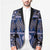 Vintage Bula Fiji Blazer Prussian Blue Tapa Masi Motif - Polynesian Pride