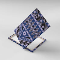 Vintage Bula Fiji Canvas Wall Art Prussian Blue Tapa Masi Motif