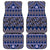 Vintage Bula Fiji Car Mats Prussian Blue Tapa Masi Motif