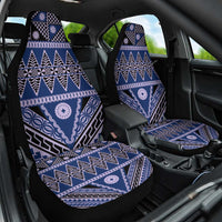 Vintage Bula Fiji Car Seat Cover Prussian Blue Tapa Masi Motif