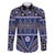 Vintage Bula Fiji Family Matching Puletasi and Hawaiian Shirt Prussian Blue Tapa Masi Motif