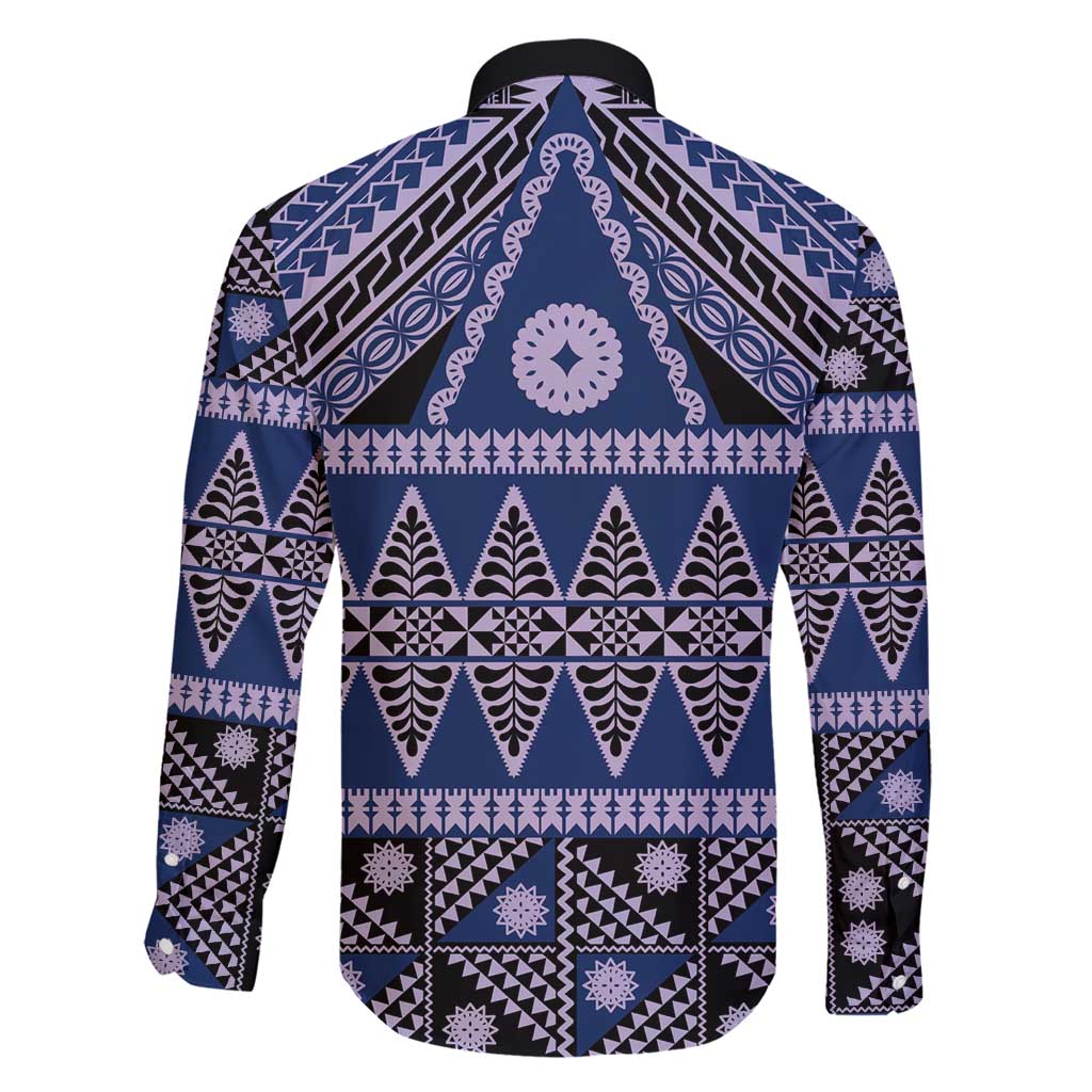 Vintage Bula Fiji Family Matching Short Sleeve Bodycon Dress and Hawaiian Shirt Prussian Blue Tapa Masi Motif