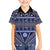 Vintage Bula Fiji Family Matching Short Sleeve Bodycon Dress and Hawaiian Shirt Prussian Blue Tapa Masi Motif