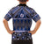 Vintage Bula Fiji Family Matching Summer Maxi Dress and Hawaiian Shirt Prussian Blue Tapa Masi Motif