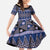 Vintage Bula Fiji Family Matching Summer Maxi Dress and Hawaiian Shirt Prussian Blue Tapa Masi Motif