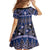 Vintage Bula Fiji Family Matching Summer Maxi Dress and Hawaiian Shirt Prussian Blue Tapa Masi Motif