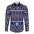 Vintage Bula Fiji Family Matching Summer Maxi Dress and Hawaiian Shirt Prussian Blue Tapa Masi Motif