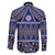 Vintage Bula Fiji Family Matching Summer Maxi Dress and Hawaiian Shirt Prussian Blue Tapa Masi Motif
