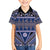 Vintage Bula Fiji Family Matching Summer Maxi Dress and Hawaiian Shirt Prussian Blue Tapa Masi Motif