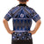 Vintage Bula Fiji Kid Hawaiian Shirt Prussian Blue Tapa Masi Motif