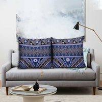 Vintage Bula Fiji Pillow Cover Prussian Blue Tapa Masi Motif LT9 - Polynesian Pride