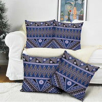 Vintage Bula Fiji Pillow Cover Prussian Blue Tapa Masi Motif LT9 - Polynesian Pride