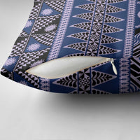Vintage Bula Fiji Pillow Cover Prussian Blue Tapa Masi Motif LT9 - Polynesian Pride