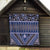 Vintage Bula Fiji Quilt Prussian Blue Tapa Masi Motif