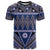 Vintage Bula Fiji T Shirt Prussian Blue Tapa Masi Motif
