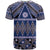 Vintage Bula Fiji T Shirt Prussian Blue Tapa Masi Motif