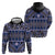 Vintage Bula Fiji Zip Hoodie Prussian Blue Tapa Masi Motif