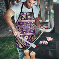 Vintage Bula Fiji Apron Purple Tapa Masi Motif - Polynesian Pride