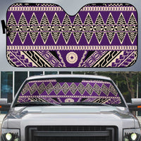 Vintage Bula Fiji Auto Sun Shade Purple Tapa Masi Motif - Polynesian Pride