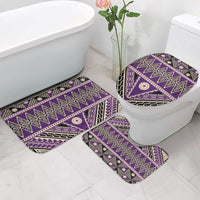 Vintage Bula Fiji Bathroom Set Purple Tapa Masi Motif - Polynesian Pride