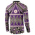 Vintage Bula Fiji Button Sweatshirt Purple Tapa Masi Motif