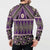 Vintage Bula Fiji Button Sweatshirt Purple Tapa Masi Motif
