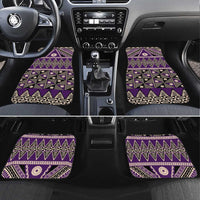 Vintage Bula Fiji Car Mats Purple Tapa Masi Motif