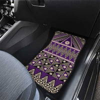 Vintage Bula Fiji Car Mats Purple Tapa Masi Motif