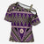 Vintage Bula Fiji Cross Shoulder Shirt Purple Tapa Masi Motif - Polynesian Pride