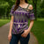 Vintage Bula Fiji Cross Shoulder Shirt Purple Tapa Masi Motif - Polynesian Pride