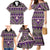 Vintage Bula Fiji Family Matching Mermaid Dress and Hawaiian Shirt Purple Tapa Masi Motif