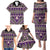 Vintage Bula Fiji Family Matching Puletasi and Hawaiian Shirt Purple Tapa Masi Motif
