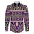 Vintage Bula Fiji Family Matching Puletasi and Hawaiian Shirt Purple Tapa Masi Motif