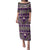 Vintage Bula Fiji Family Matching Puletasi and Hawaiian Shirt Purple Tapa Masi Motif