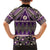 Vintage Bula Fiji Kid Hawaiian Shirt Purple Tapa Masi Motif