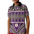 Vintage Bula Fiji Kid Polo Shirt Purple Tapa Masi Motif