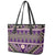 Vintage Bula Fiji Leather Tote Bag Purple Tapa Masi Motif