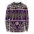 Vintage Bula Fiji Long Sleeve Shirt Purple Tapa Masi Motif