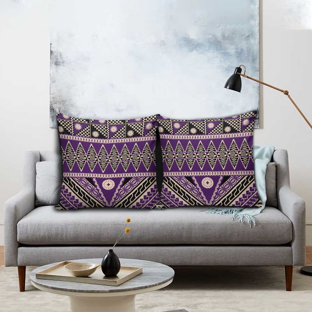 Vintage Bula Fiji Pillow Cover Purple Tapa Masi Motif LT9 - Polynesian Pride