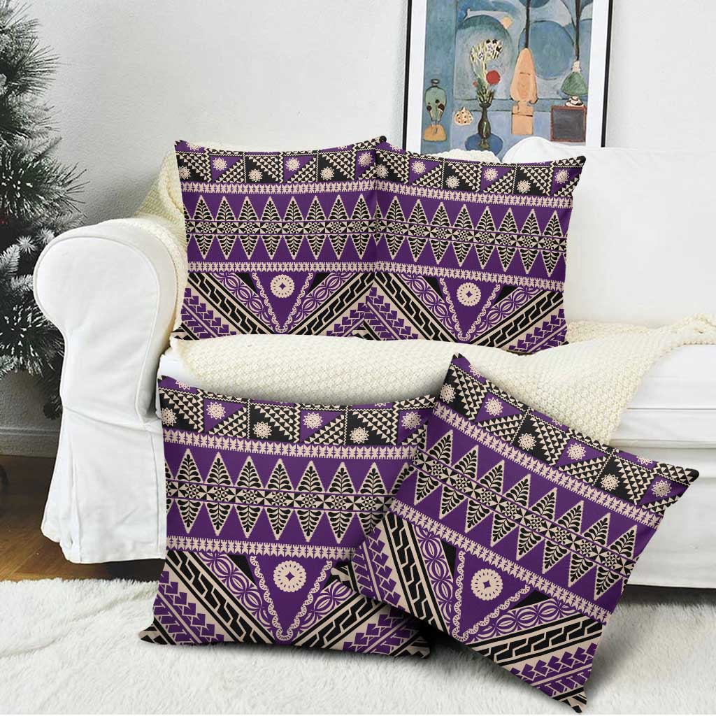 Vintage Bula Fiji Pillow Cover Purple Tapa Masi Motif LT9 - Polynesian Pride