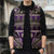 Vintage Bula Fiji Sleeveless Puffer Jacket Purple Tapa Masi Motif - Polynesian Pride