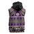 Vintage Bula Fiji Sleeveless Zip Hoodie Purple Tapa Masi Motif - Polynesian Pride