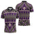 Vintage Bula Fiji Zipper Polo Shirt Purple Tapa Masi Motif - Polynesian Pride