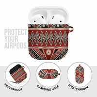 Vintage Bula Fiji AirPods Case Red Tapa Masi Motif - Polynesian Pride
